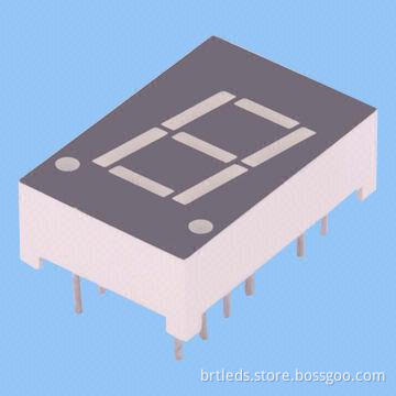 Single-digit 7-segment LED Display, 0.43-inch Green Color, Common Anode, White Segment and Black Fac